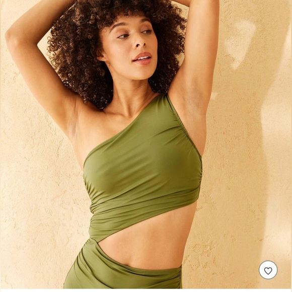 💚Shade & Shore Olive Green One-Shoulder Swimsuit💚 - Picture 5 of 11